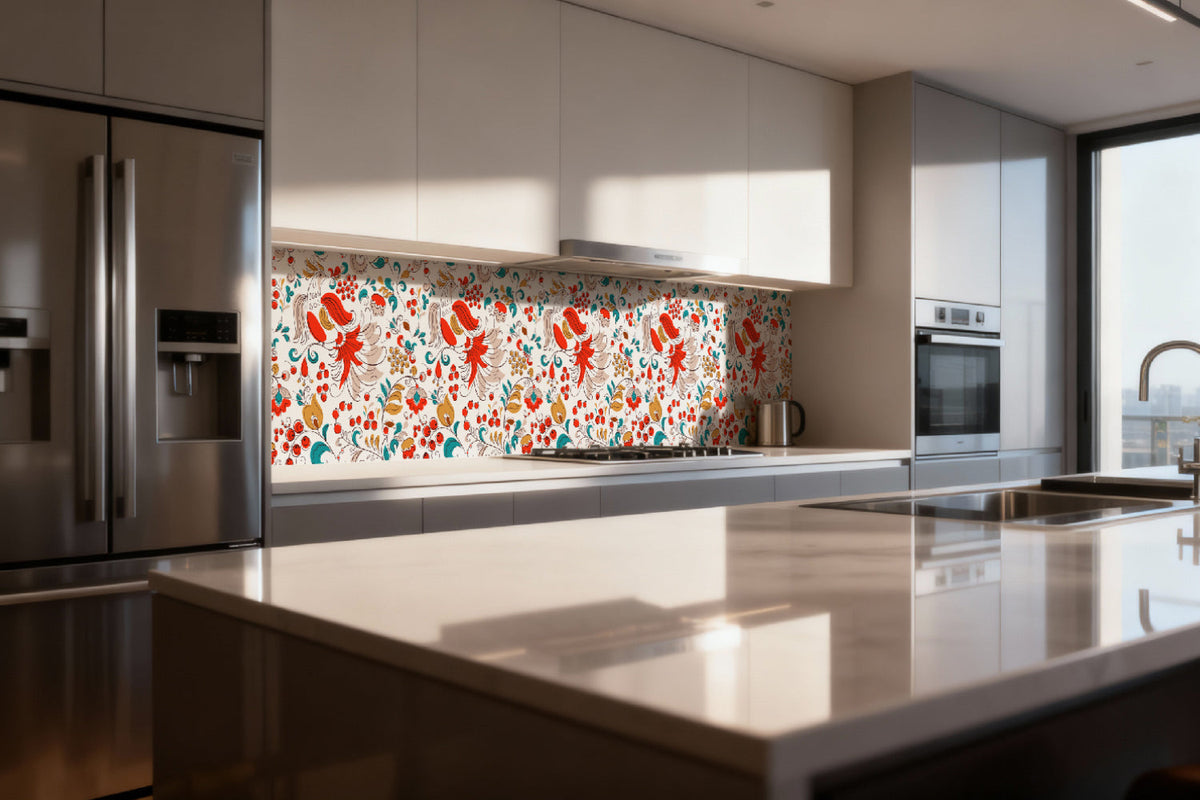 Küchenrückwand Buntes Folklore-Muster