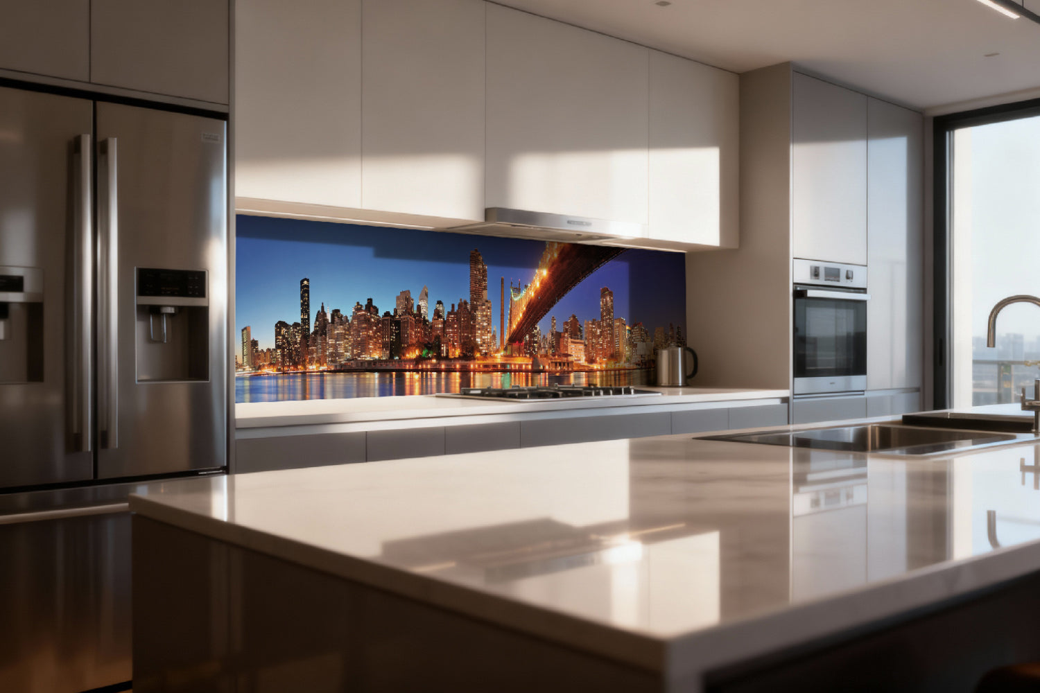 Küchenrückwand Skyline bei Nacht