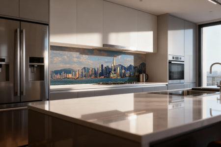 Küchenrückwand Skyline am Meer