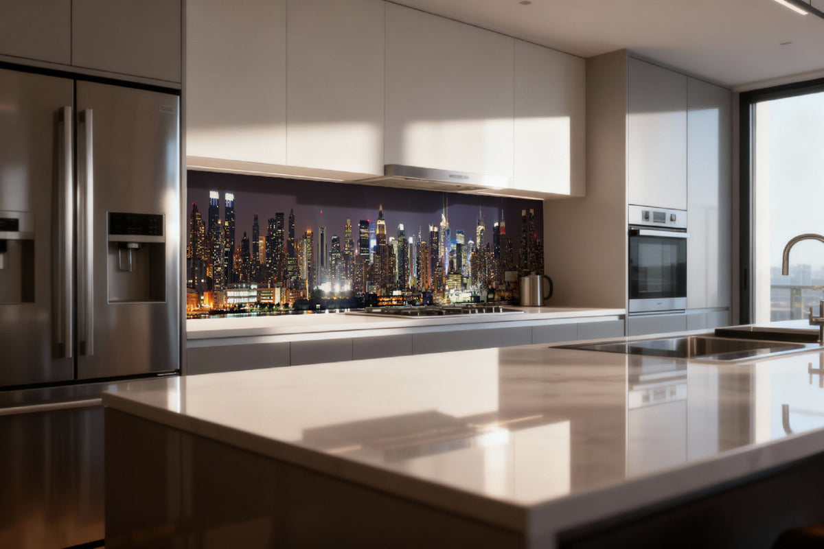 Küchenrückwand Skyline bei Nacht