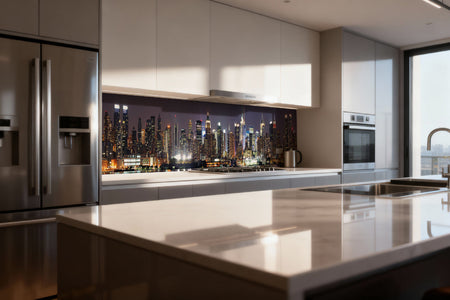 Küchenrückwand Skyline bei Nacht