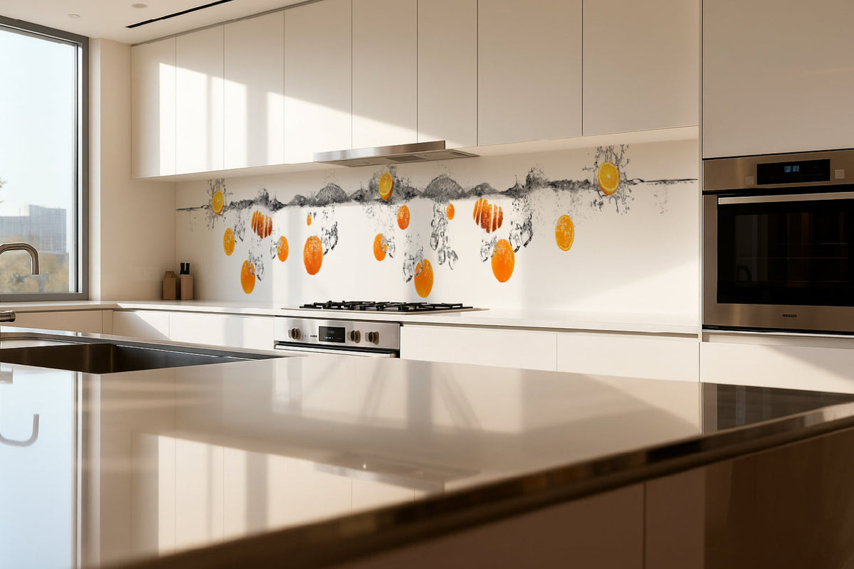 Küchenrückwand Orange Spritzwasser
