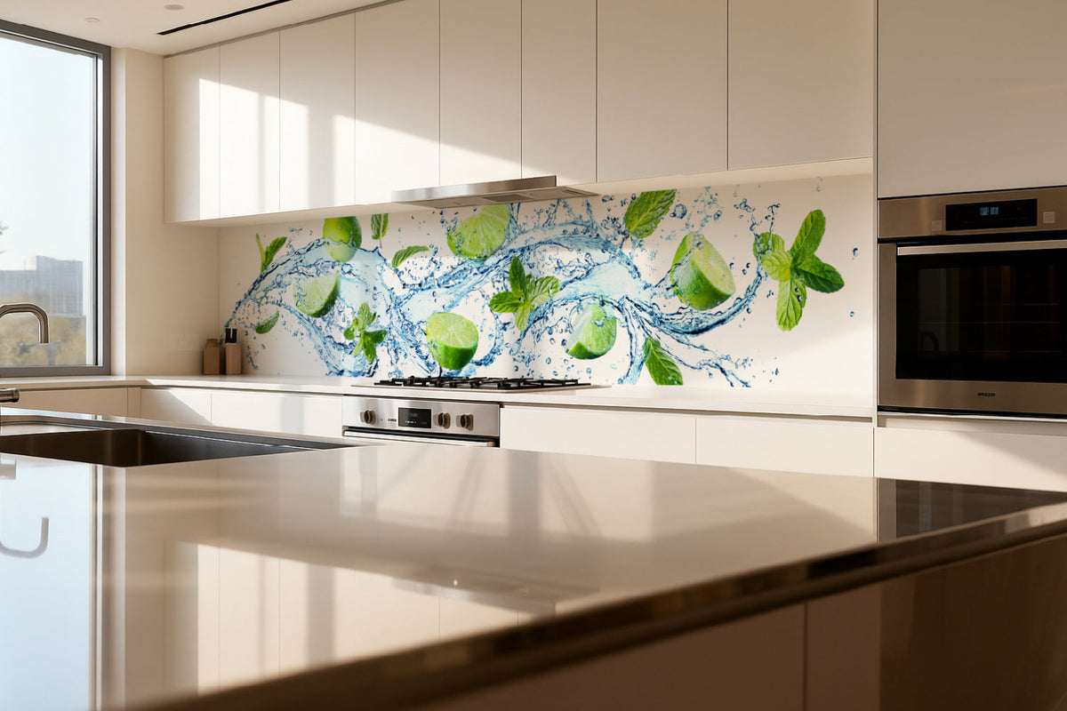 Küchenrückwand Wasser & Limetten