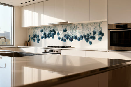 Küchenrückwand Blaubeeren im Wasser