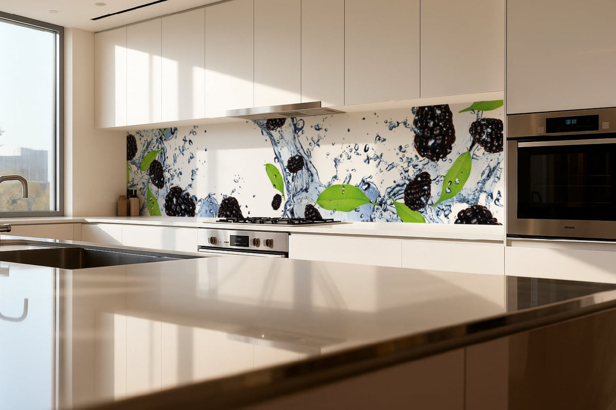 Küchenrückwand Brombeeren im Wasser