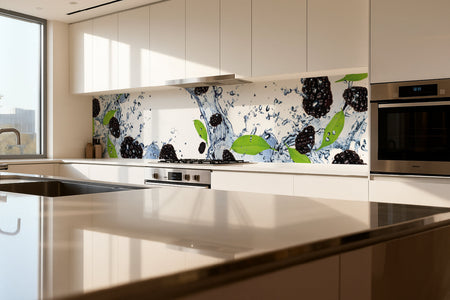 Küchenrückwand Brombeeren im Wasser