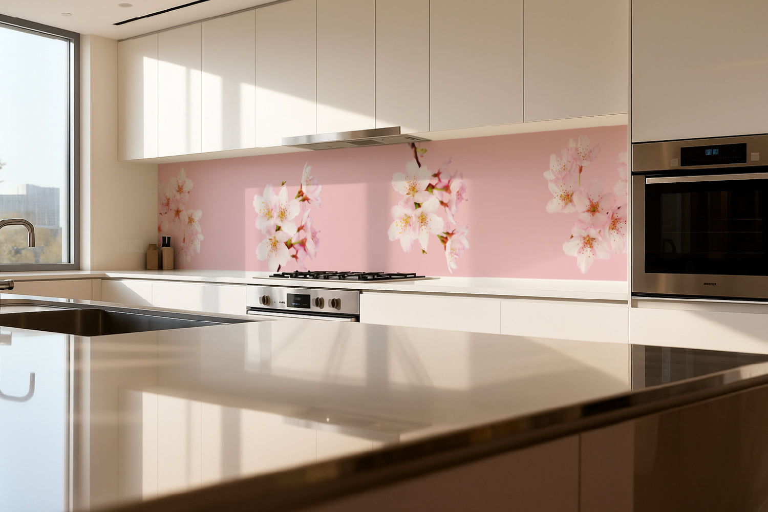 Küchenrückwand Kirschblüten Rosa