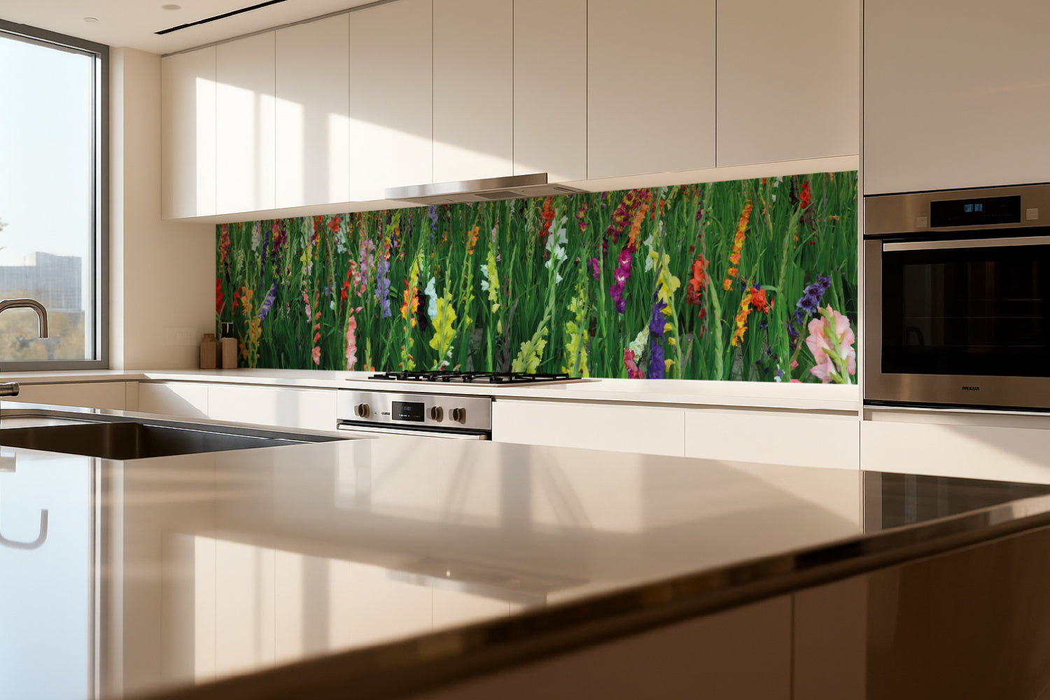 Küchenrückwand Bunte Blumen