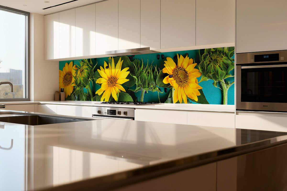 Küchenrückwand Sommerblumen Gelb