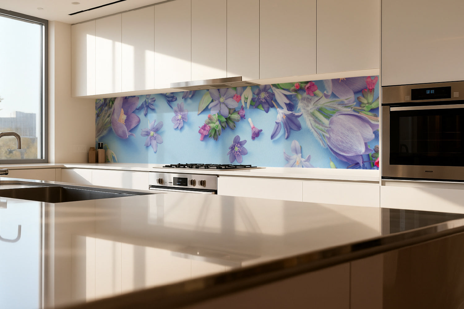 Küchenrückwand Zarte Blüten