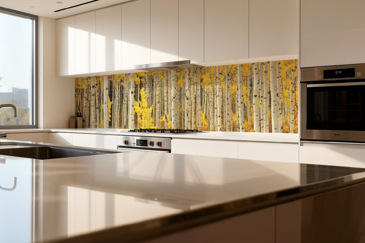 Küchenrückwand Birkenwald