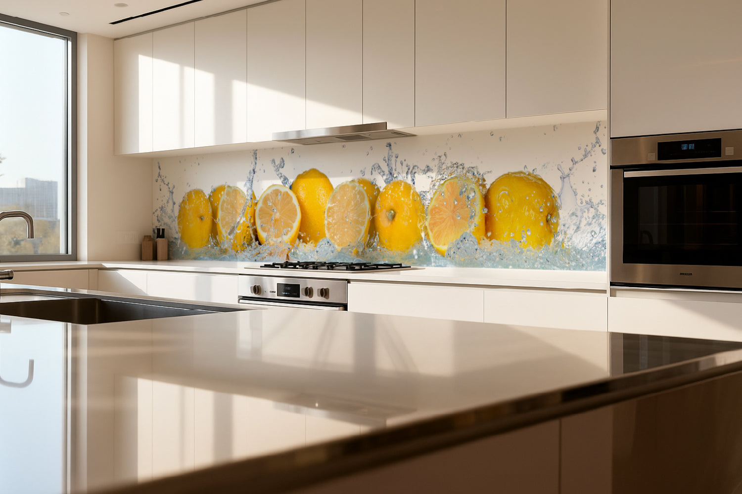 Küchenrückwand Zitronen Splash