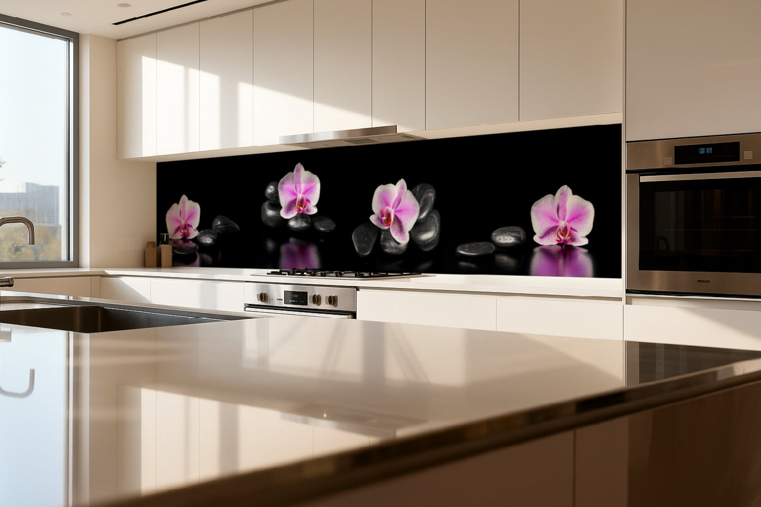 Küchenrückwand Zen Orchideen