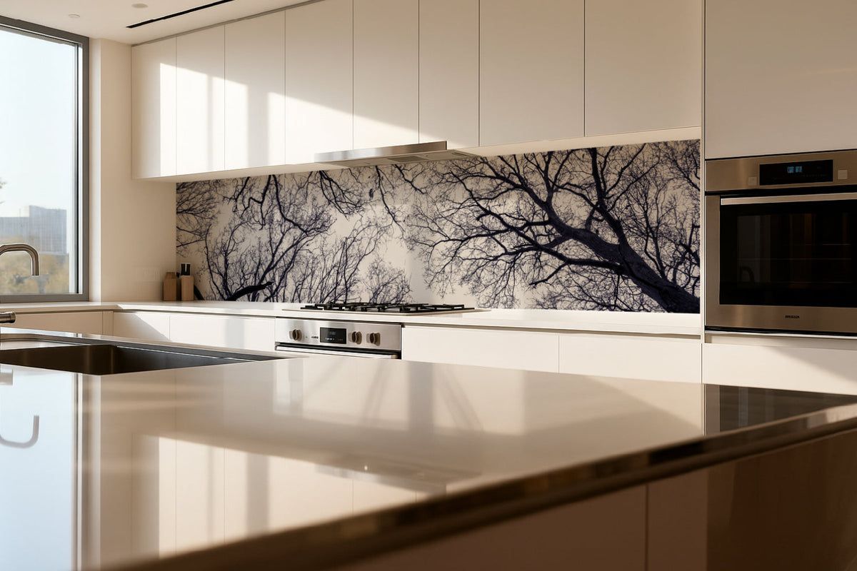 Küchenrückwand Äste Silhouette