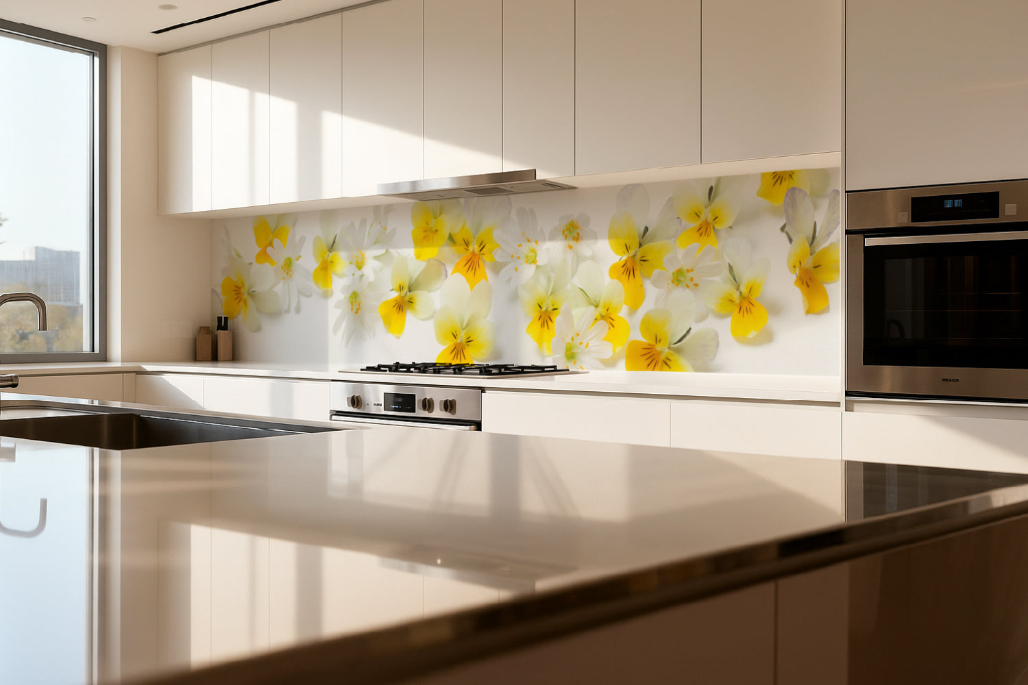 Küchenrückwand Gelbe Frühlingsblüten