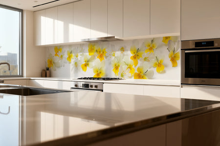 Küchenrückwand Gelbe Frühlingsblüten