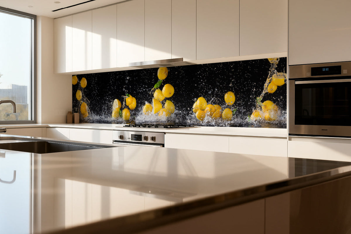 Küchenrückwand Zitronen Splash