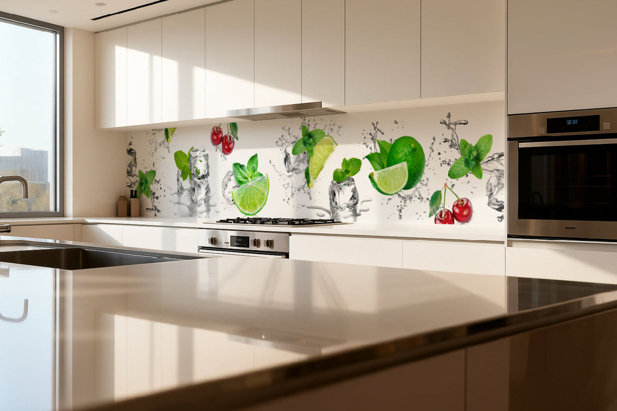 Küchenrückwand Limette Minze Eis