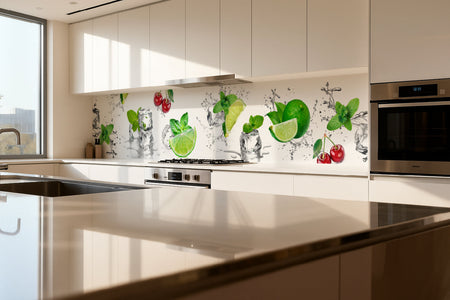 Küchenrückwand Limette Minze Eis