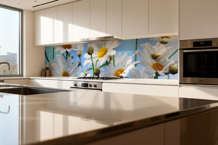 Küchenrückwand Weiße Margeriten