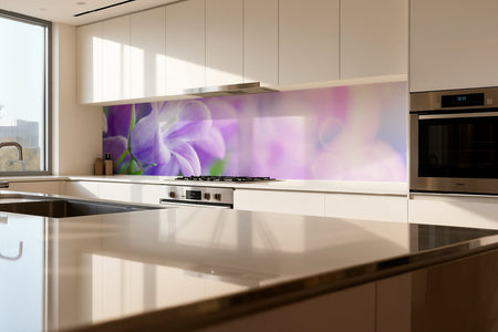 Küchenrückwand Frühlingsblüten Lila