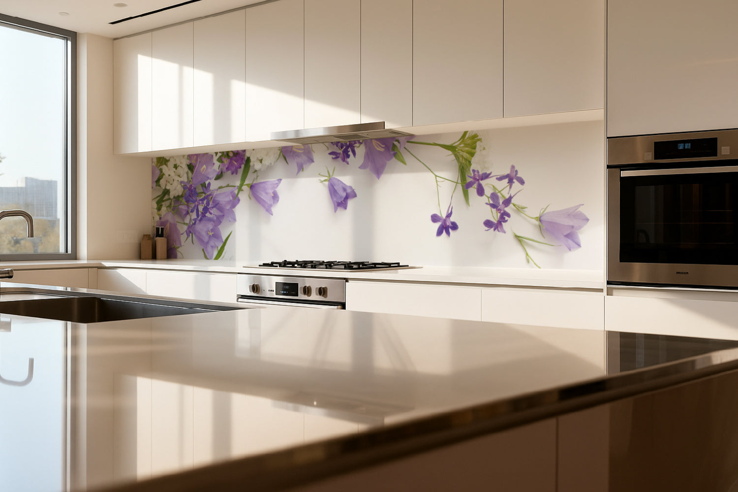 Küchenrückwand Glockenblumen Arrangement