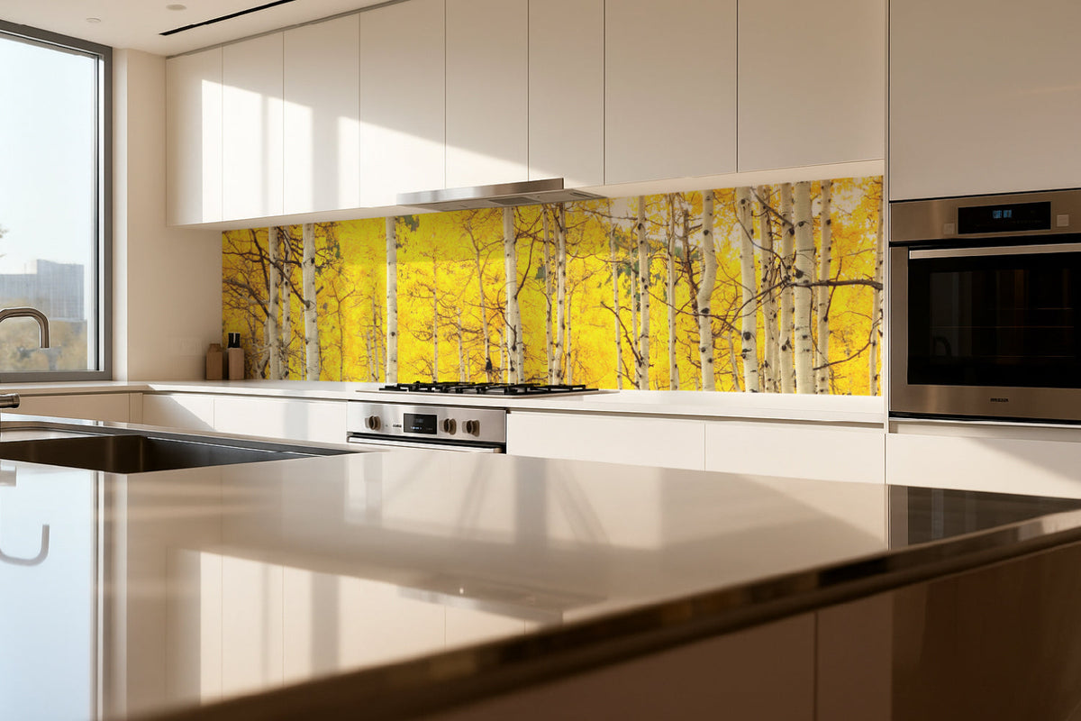 Küchenrückwand Herbstlicher Birkenwald
