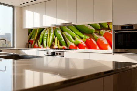 Küchenrückwand Rote & Grüne Chili