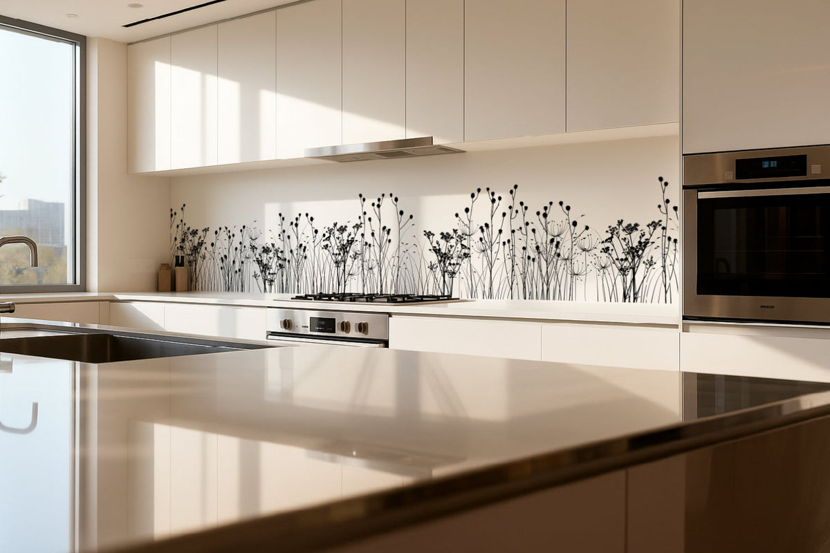 Küchenrückwand Florale Linien