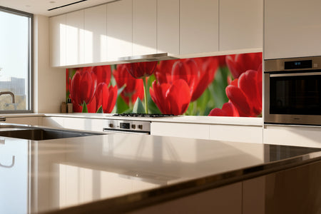 Küchenrückwand Rote Tulpen