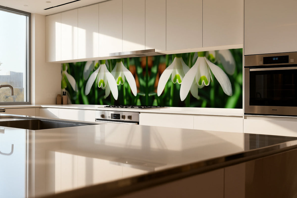 Küchenrückwand Schneeglöckchen