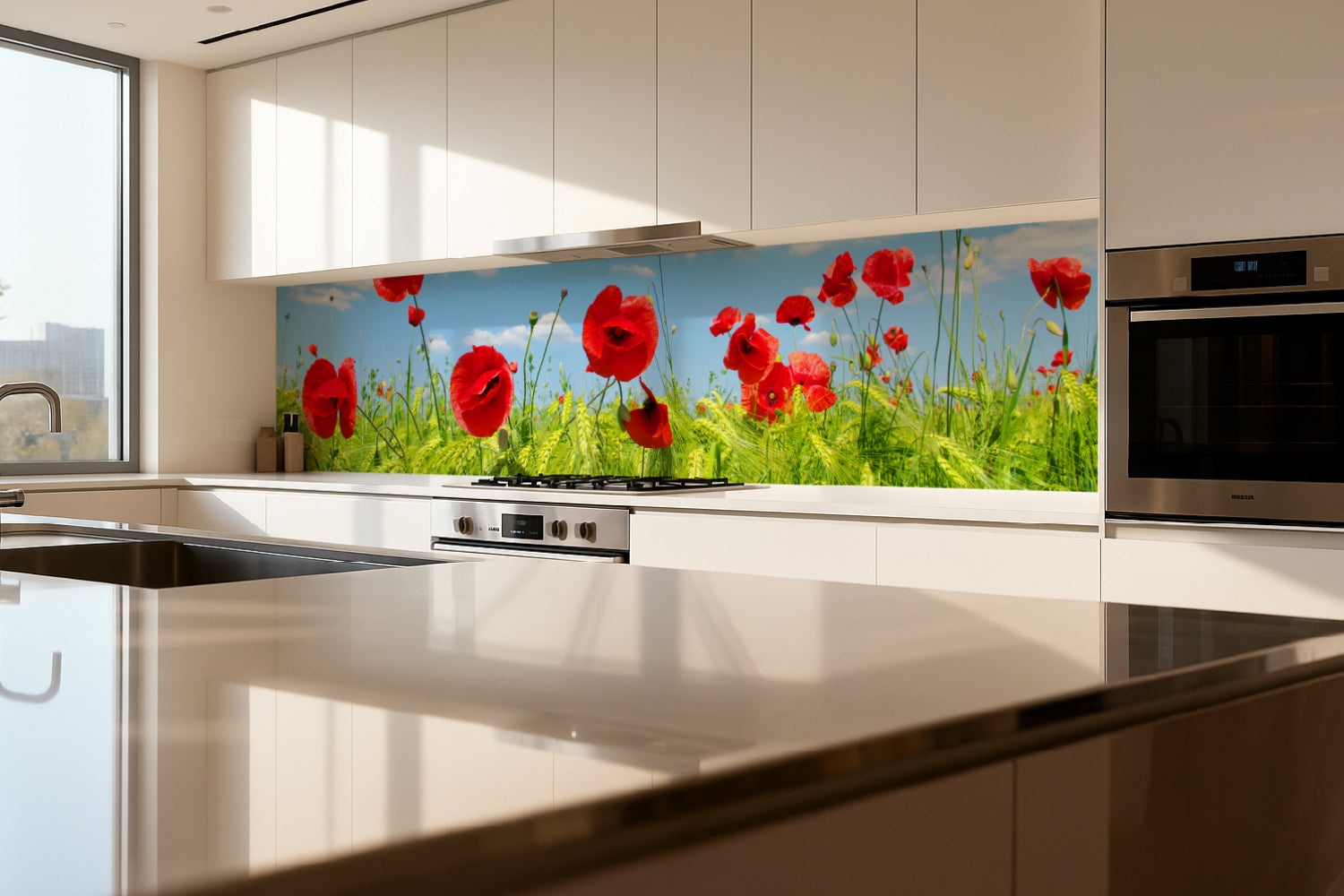 Küchenrückwand Mohnblumenwiese