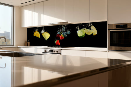 Küchenrückwand Früchte im Wasser