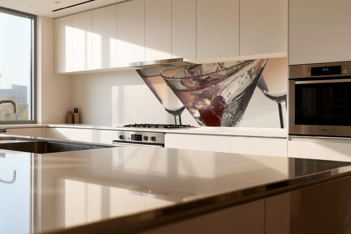 Küchenrückwand mit Cocktailmotiv