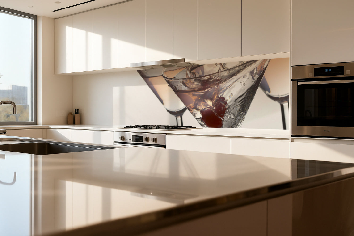 Küchenrückwand mit Cocktailmotiv