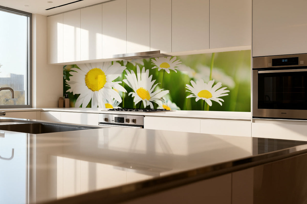 Küchenrückwand Margeritenblüten