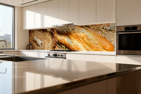 Küchenrückwand Baguette & Getreide