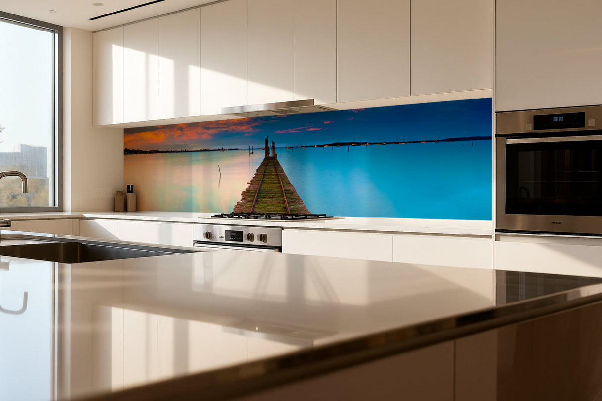 Küchenrückwand Steg am See