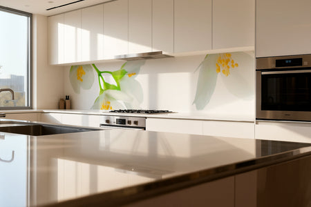 Küchenrückwand Weiße Blüten