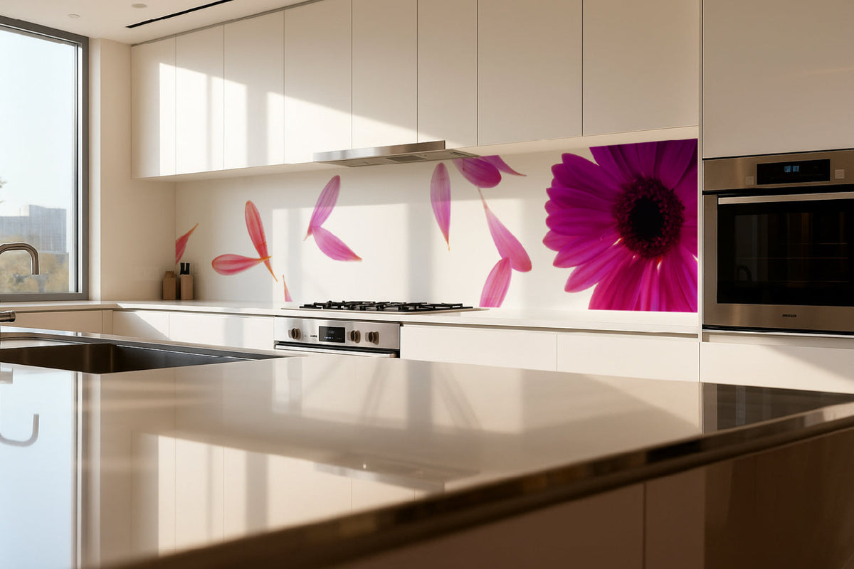 Küchenrückwand mit Blüten