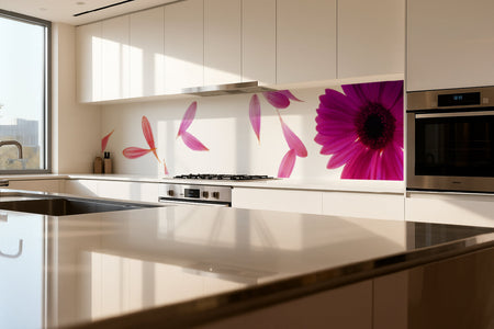 Küchenrückwand mit Blüten