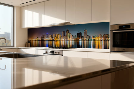 Küchenrückwand Skyline mit Lichtern