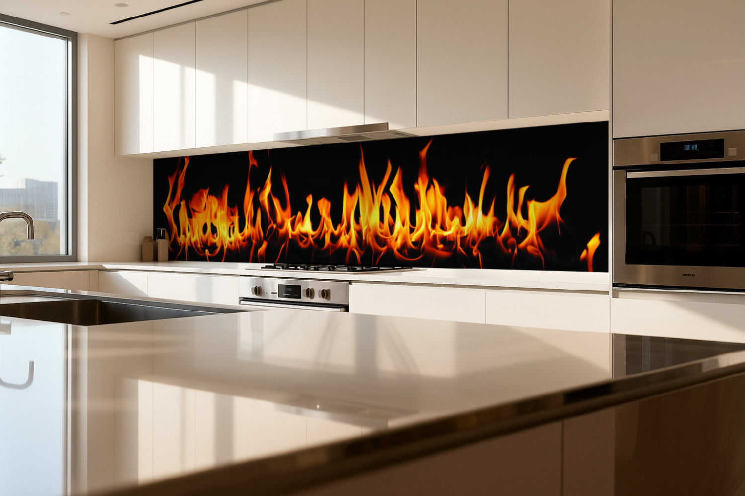 Küchenrückwand Feuer Flammen Design