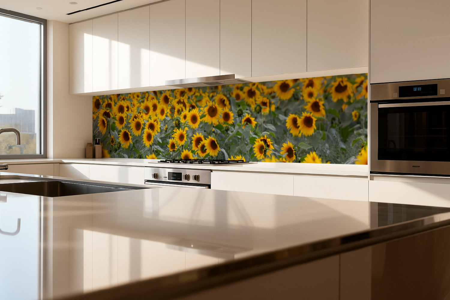 Küchenrückwand Sonnenblumenfeld