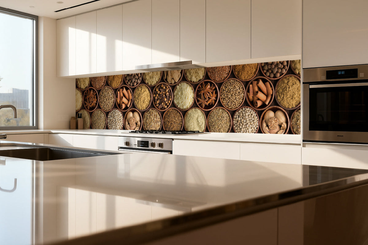 Küchenrückwand Gewürzschalen Design
