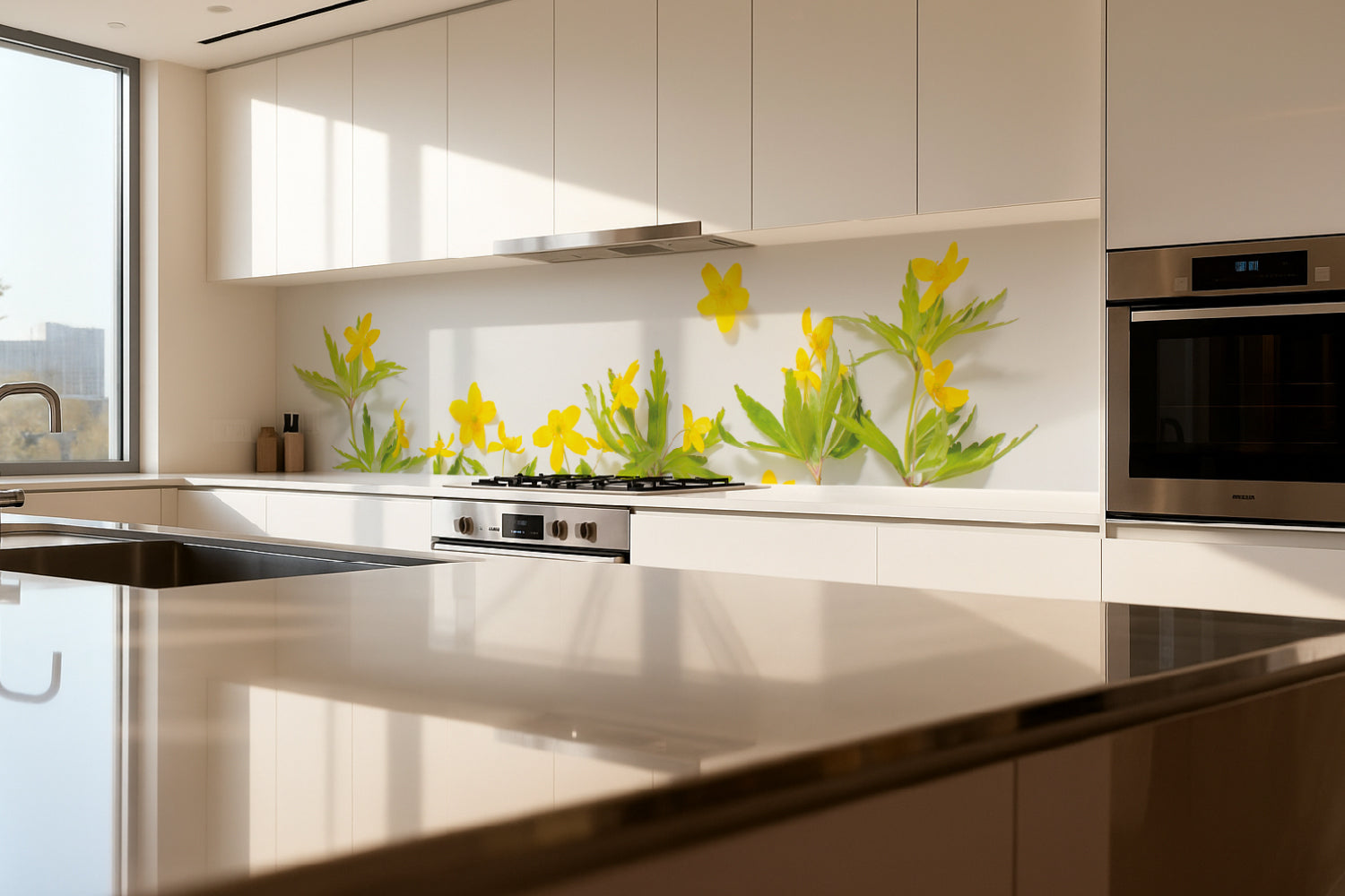 Küchenrückwand Frühlingsblumen Gelb