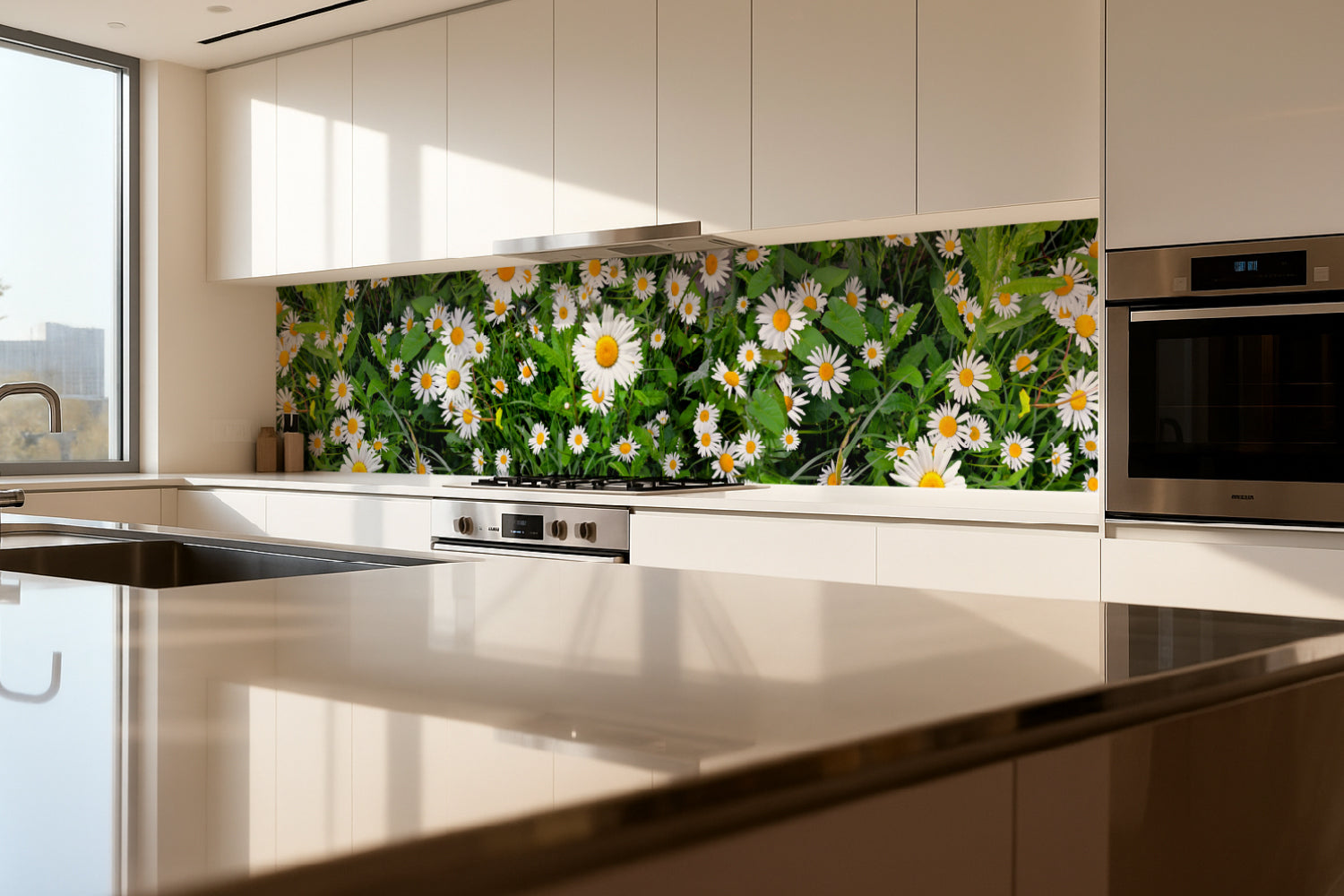 Küchenrückwand Margeriten Wiese