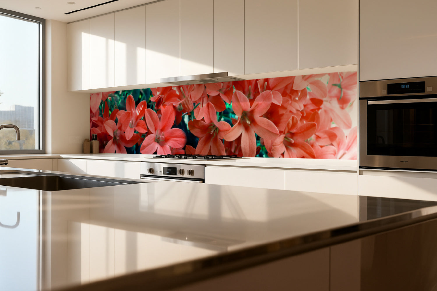 Küchenrückwand Blüten Modern