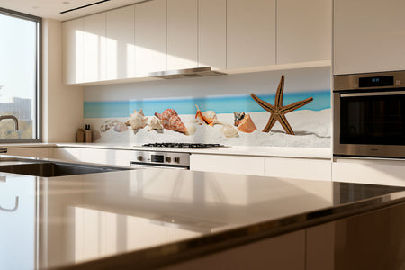 Küchenrückwand Muscheln am Strand