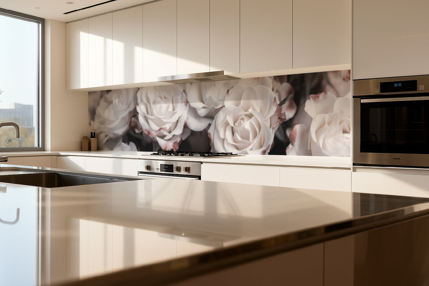 Küchenrückwand Blumenmotiv Romantik